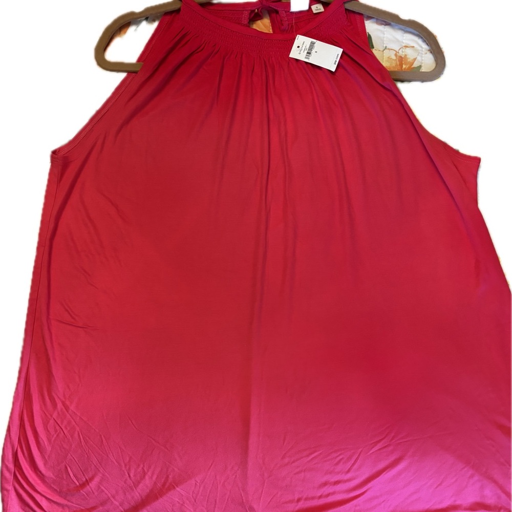 Summer top Vacation Top Gap Sleeveless Fuchsia Halter Neck Tank Top